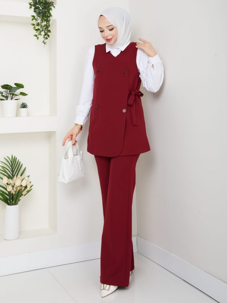 3lü Set Takım bağlamalı Bordo