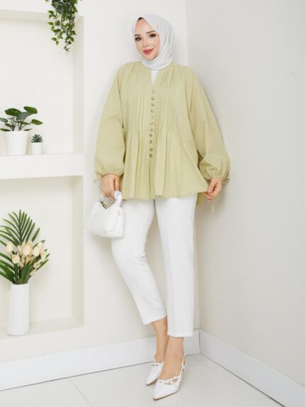 Açık Haki Yeşili Gömlek