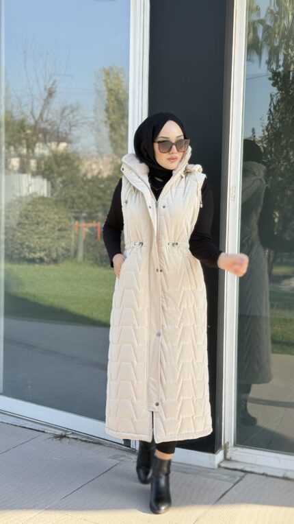 Tam boy uzun tas renk yelek