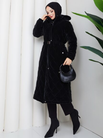 Sıyah nova kumaş mont