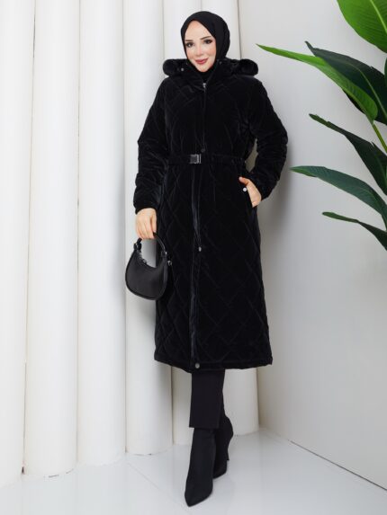 Sıyah nova kumaş mont