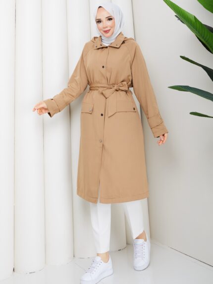 Camel çıtçıtlı trenc kumaş