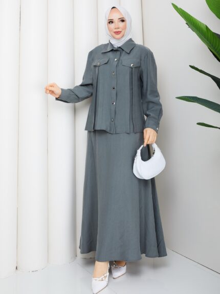 Ikılı takım tensel kumaş antrasit